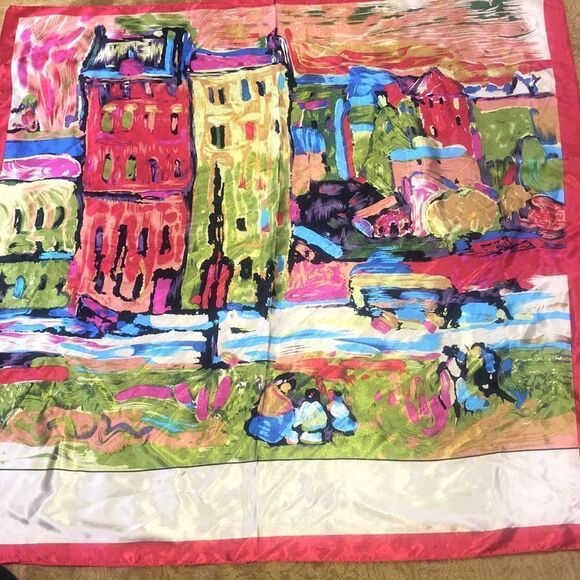 Vintage Silk ? Scarf by ADRIENNE VITTADINI Size 90X90 CM 35.5X35.5 INCHES main image 8
